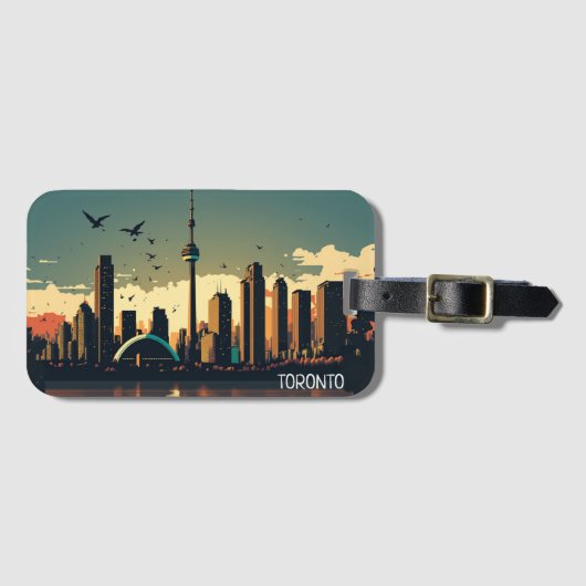 Cool Toronto Canada Skyline Bagagelabel (Voorkant (horizontaal))