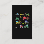 Cool Tractor Farmer Boy Excavator Vehicles Farming Visitekaartje (Voorkant)