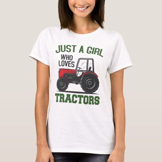 Cool Tractor Lover Gewoon Een Meisje Die Van Tract T-shirt (Voorkant)