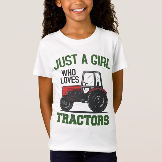 Cool Tractor Lover Gewoon Een Meisje Die Van Tract T-shirt (Voorkant)