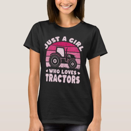 Cool Tractor Lover Gewoon Een Meisje Die Van Tract T-shirt (Voorkant)