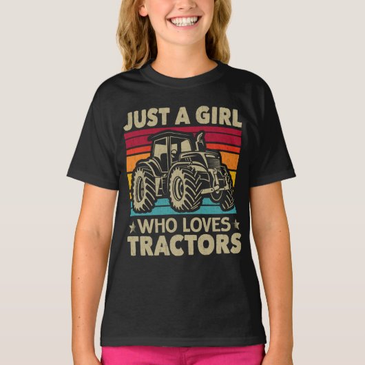 Cool Tractor Lover Gewoon Een Meisje Die Van Tract T-shirt (Voorkant)