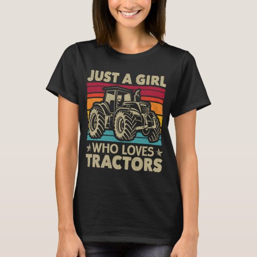 Cool Tractor Lover Gewoon Een Meisje Die Van Tract T-shirt (Voorkant)