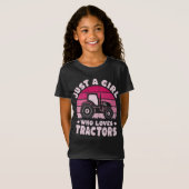 Cool Tractor Lover Gewoon Een Meisje Die Van Tract T-shirt (Voorkant volledig)
