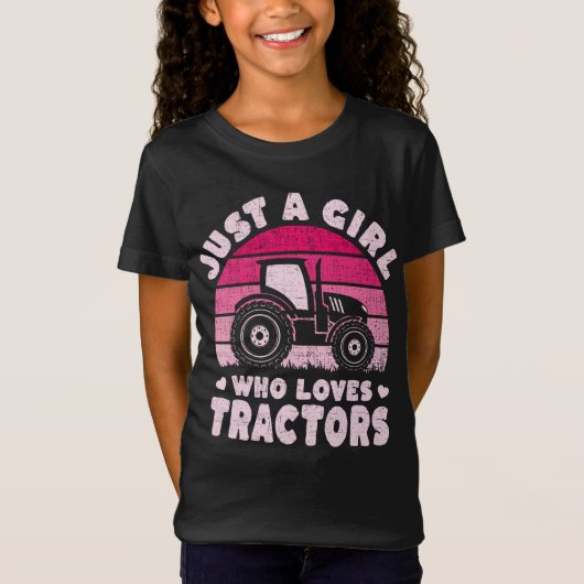 Cool Tractor Lover Gewoon Een Meisje Die Van Tract T-shirt (Voorkant)