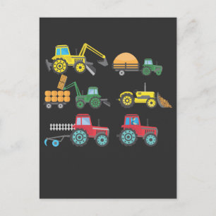 Cool Tractors and Harvesters Collectie Farmer Briefkaart