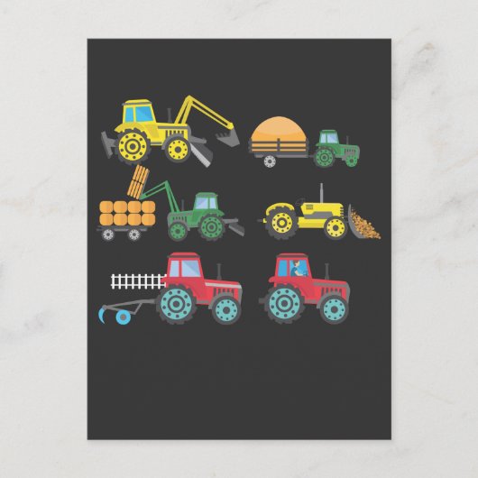 Cool Tractors and Harvesters Collectie Farmer Briefkaart (Voorkant)