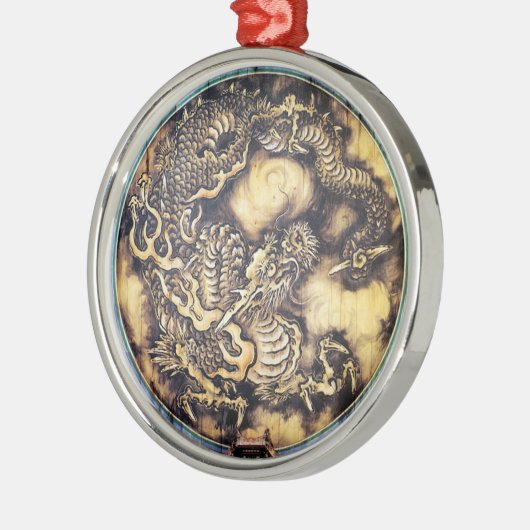 Cool Traditionele japanese orientale drakenhoutkun Metalen Ornament (Links)