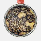 Cool Traditionele japanese orientale drakenhoutkun Metalen Ornament (Voorkant)