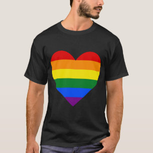 cool traditionele regenboog kleuren hart T-shirt