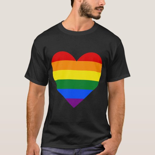 cool traditionele regenboog kleuren hart T-shirt (Voorkant)