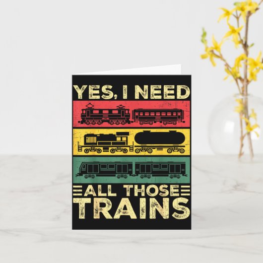 Cool Train Model Funny Train Railroad  Kaart (Gele Bloem)