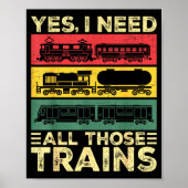 Cool Train Model Funny Train Railroad Poster (Voorkant)