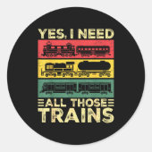 Cool Train Model Funny Train Railroad  Ronde Sticker (Voorkant)