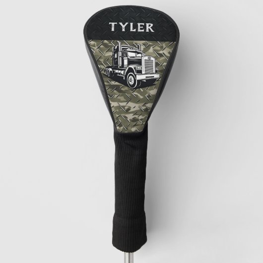 Cool Transport Truck Naam Apparatuur Camo Golfheadcover (Voorkant)