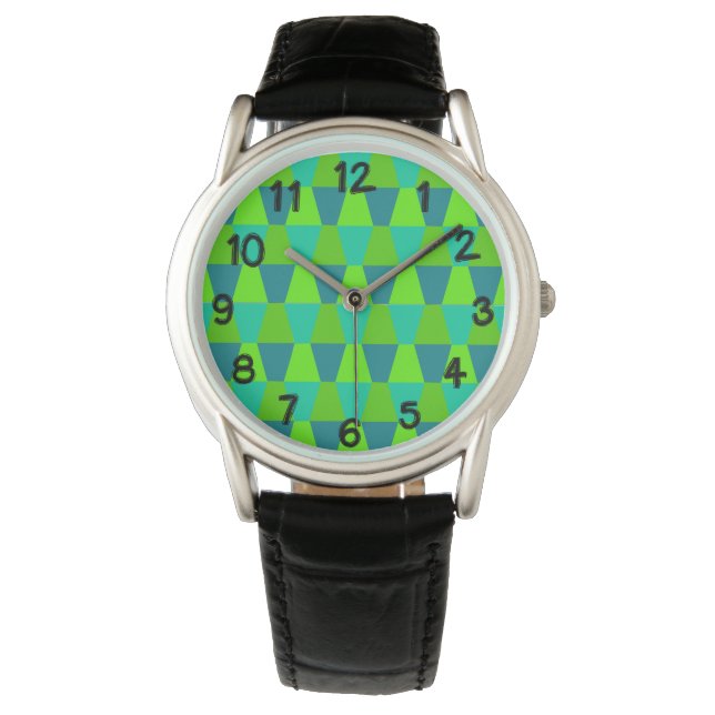 Cool Trapezoids Horloge (Voorkant)
