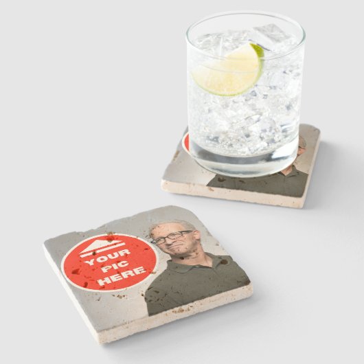 Cool! Travertijn Onderzetter - gepersonaliseerd (Zijkant)