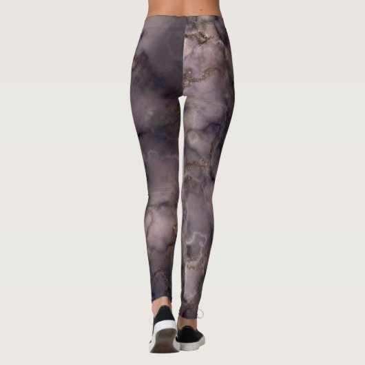 cool trendmarmer-spiegelbeeld goudbruin leggings (Achterkant)