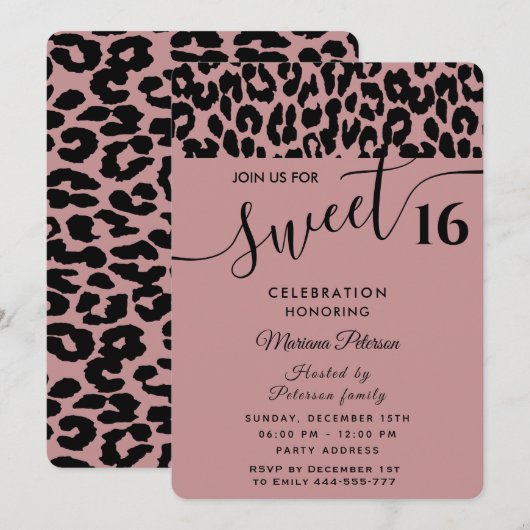 Cool Trendy aantrekkelijke luipaard 16 Kaart (Voorkant / Achterkant)