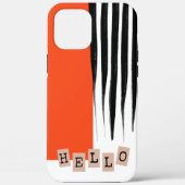 Cool Trendy Abstract Sinaasappel en zwart Case-Mate iPhone Case (Achterkant)