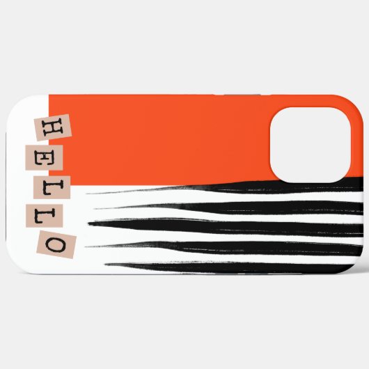 Cool Trendy Abstract Sinaasappel en zwart Case-Mate iPhone Case (Achterkant (horizontaal))