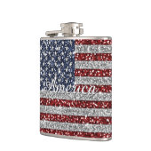 Cool trendy America flag shining faux glitter Heupfles (Links)