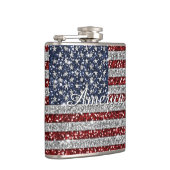 Cool trendy America flag shining faux glitter Heupfles (Rechts)