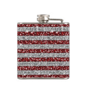 Cool trendy America flag shining faux glitter Heupfles (Achterkant)