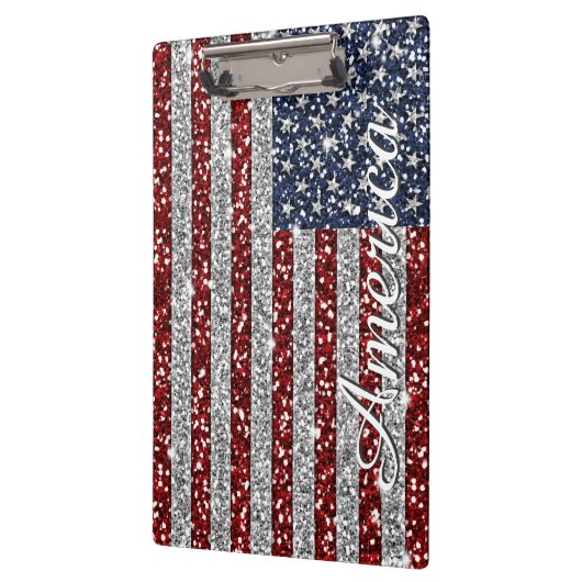 Cool trendy America flag shining faux glitter Klembord (Links)