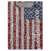 Cool trendy America flag shining faux glitter Klembord (Voorkant)