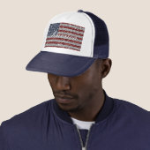 Cool trendy America flag shining faux glitter Trucker Pet (In situ)