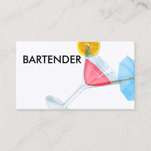 Cool Trendy Bartender Visitekaartjes (Voorkant)