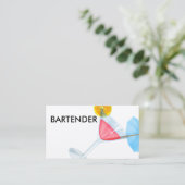 Cool Trendy Bartender Visitekaartjes (Staand voorkant)