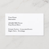 Cool Trendy Bartender Visitekaartjes (Achterkant)