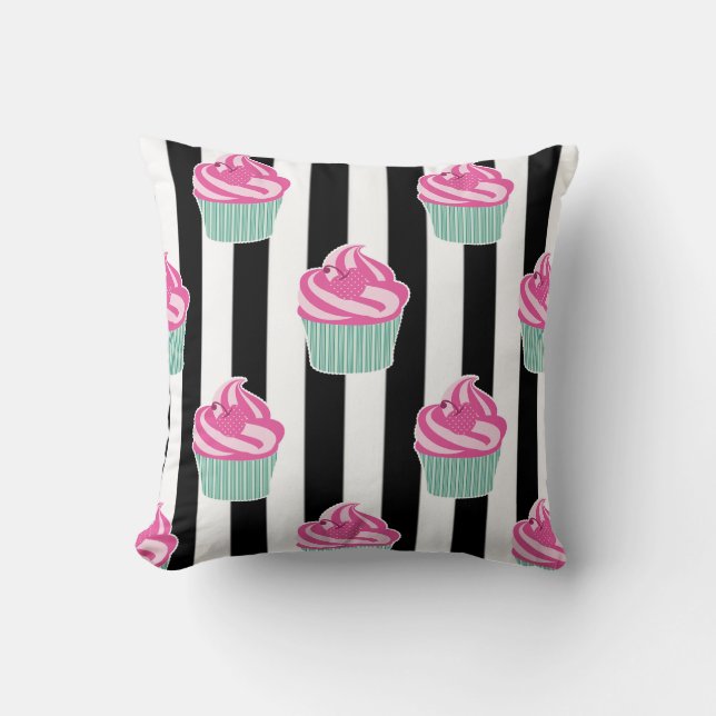 Cool Trendy Black en Wite Kussen (Voorkant)