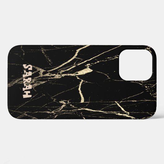Cool Trendy Black Marble Case-Mate iPhone Case (Achterkant (horizontaal))