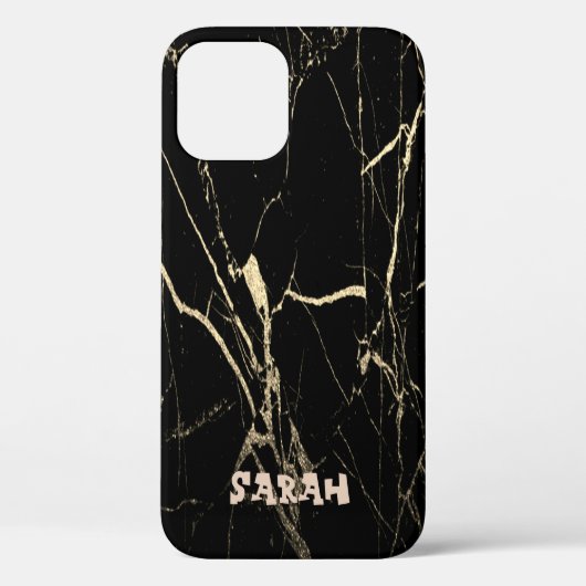 Cool Trendy Black Marble Case-Mate iPhone Case (Achterkant)