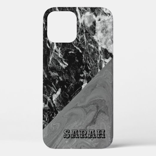 Cool Trendy Black Marble Case-Mate iPhone Case (Achterkant)