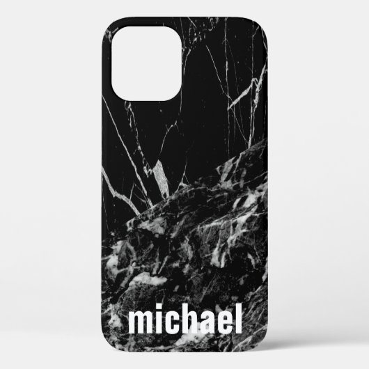 Cool Trendy Black Marble Hoesje-Mate iPhone Ca Case-Mate iPhone Case (Achterkant)