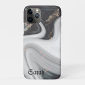 Cool Trendy Black Marble Hoesje-Mate iPhone Case (Achterkant)