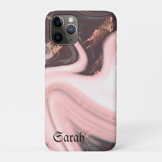 Cool Trendy Black Marble Hoesje-Mate iPhone Case (Achterkant)