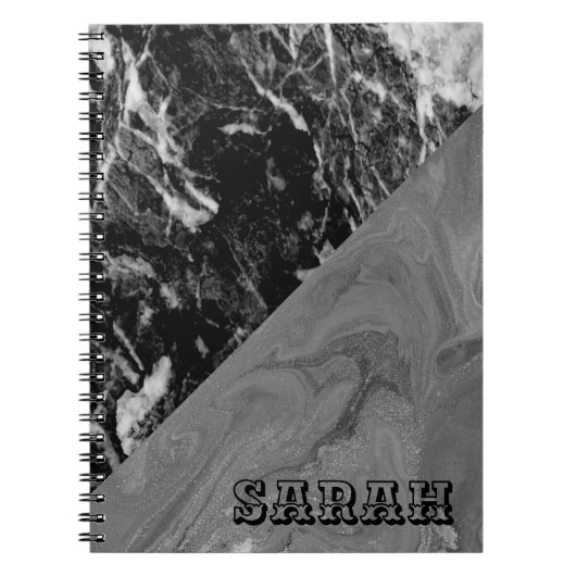 Cool Trendy Black Marble Notitieboek (Voorkant)