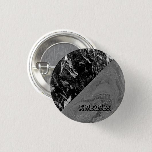 Cool Trendy Black Marble Ronde Button 3,2 Cm (Voorkant /achterkant)