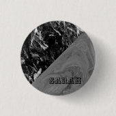 Cool Trendy Black Marble Ronde Button 3,2 Cm (Voorkant)