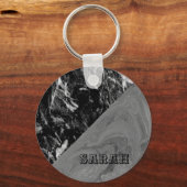 Cool Trendy Black Marble Sleutelhanger (Voorkant)