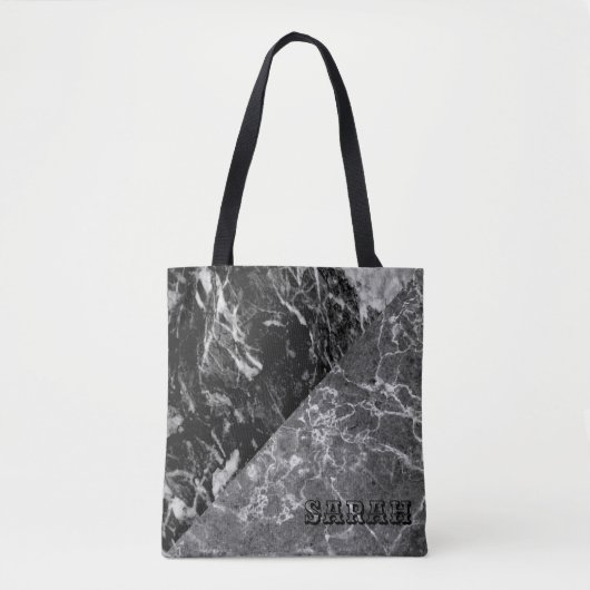 Cool Trendy Black Marble Tote Bag (Voorkant)