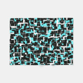 Cool Trendy Black White Blue Pattern Fleece Deken (Voorkant (Horizontaal))