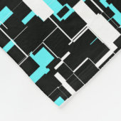 Cool Trendy Black White Blue Pattern Fleece Deken (Hoek)