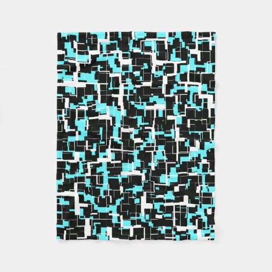 Cool Trendy Black White Blue Pattern Fleece Deken (Voorkant)