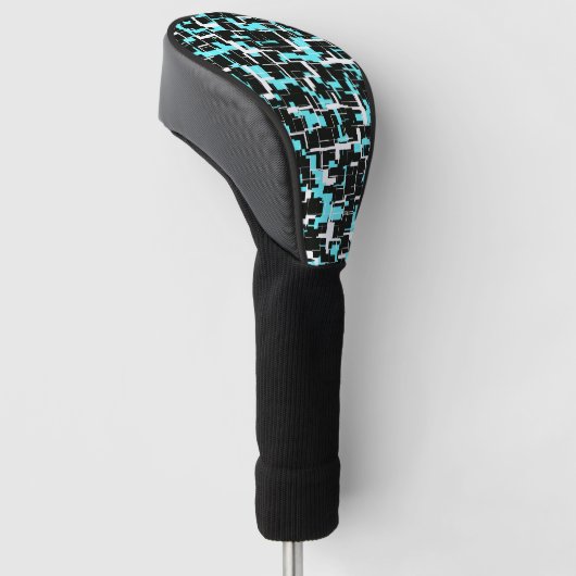 Cool Trendy Black White Blue Pattern Golfheadcover (Schuin)